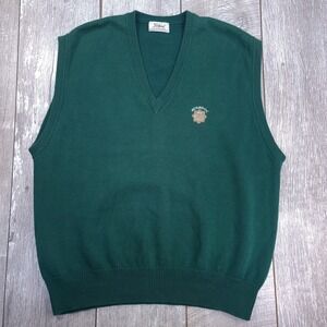 Vintage Titleist Sweater Vest Mens XL Green Cotton V-Neck Pullover Metairie CC